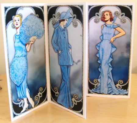 Cornflower Blue Vintage Ladies Panels or Toppers by Kerry Sawyers