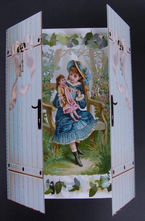 Little Girl on a Bench,gatefold by Kerry Sawyers