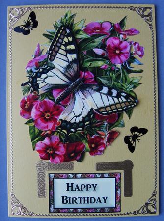 Butterfly & Flowers Decoupage Sheet by Kerry Sawyers