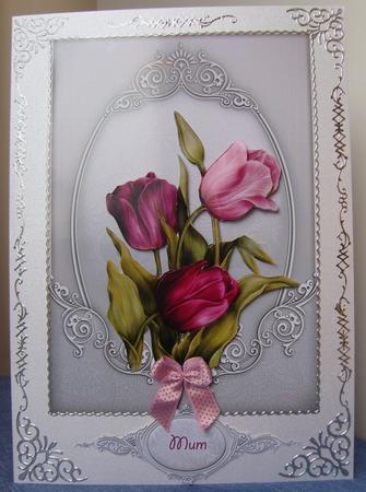 Pink and Purple Tulips by Kerry Sawyers