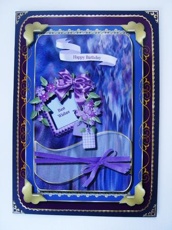 Card Topper in Shades of Purple by Kerry Sawyers