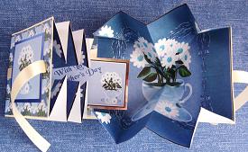 Exploding Card Mother's Day Daisies in Teacup by Kerry Sawyers