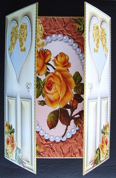 Beautiful Peach Rose in Pearl Frame, Gatefold by Kerry Sawyers