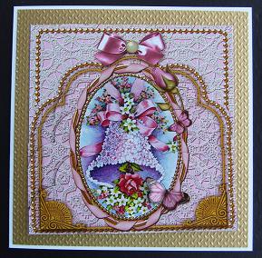 Pink Floral Bells Scalloped Bottom Stacker by Kerry Sawyers