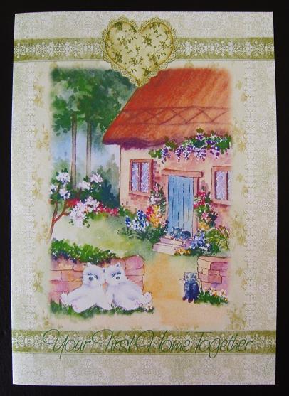 Two Westies & a Country Cottage New Home Quick Card by Kerry Sawyers