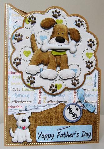 Woof Yappy Father's Day Quick Cut and Fold Card by Kerry Sawyers