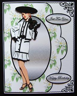 Floral Lady Black & White by Kerry Sawyers