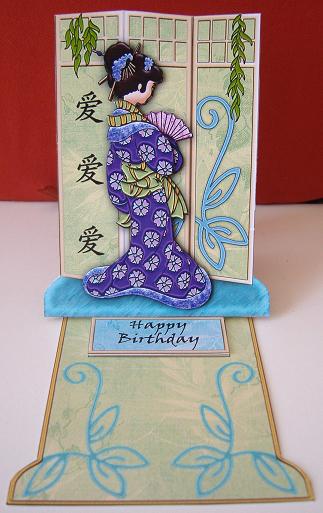 Oriental Lady Easel Card Kit by Kerry Sawyers