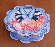 Flip Up Easel Card Butterflies and Flowers by Kerry Sawyers