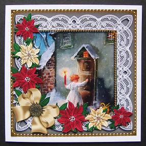 Christmas Choirboy Poinsettia Decoupage Step by Step Sheet by Kerry Sawyers