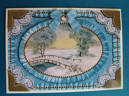 Christmas View 2 Lace N Ruffles Card Front Step by Step by Kerry Sawyers