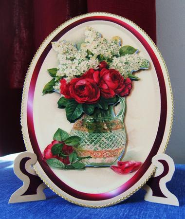 Red Rose Plate Stand by Kerry Sawyers