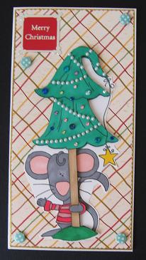Christmouse and a Christmas Tree Digi Stamp by Kerry Sawyers