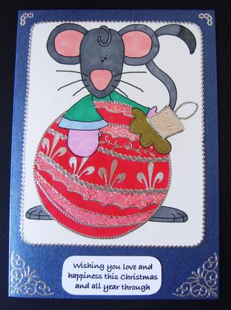 Christmouse and Bauble Digi Stamp by Kerry Sawyers