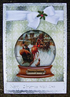 Vintage Christmas Snowglobe Horse and Carriage by Kerry Sawyers