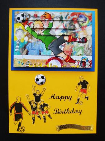 Football Dude Green Goalkeeper Inverted Pyramid. by Kerry Sawyers