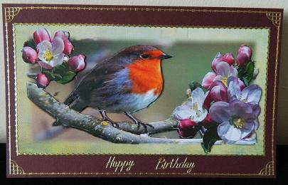 Robin in the Apple Tree Dl with Decoupage by Kerry Sawyers