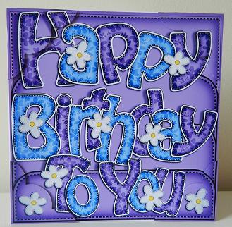 8 x 8 Happy Birthday Scalloped Corner Topper by Kerry Sawyers