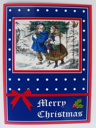 Blue Vintage Christmas Pyramid by Kerry Sawyers
