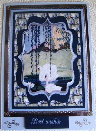 Tranquil Village Lake with Swans by Kerry Sawyers