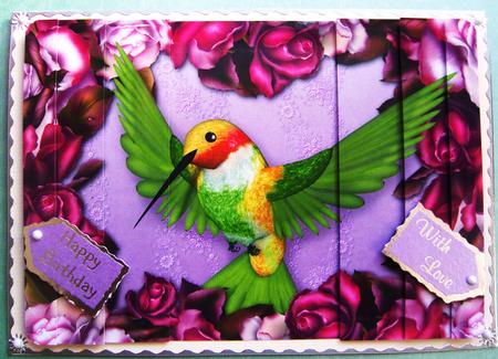 Hummingbird in the Roses - Side Stacker by Kerry Sawyers