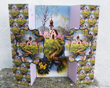 Church by a Winding Sream D Fold Back by Kerry Sawyers