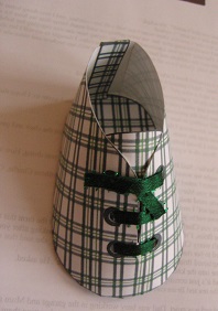 Beautiful Black and White Tartan Baby Shoe Keepsake by Kerry Sawyers