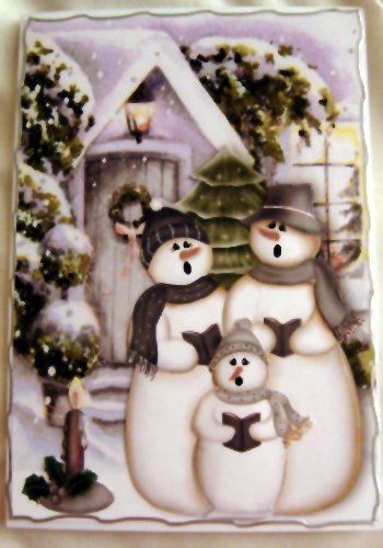 Snowman Family and Cottage in Silver by Kerry Sawyers