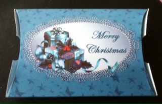 Christmas Gifts Turquise Pillowbox by Kerry Sawyers