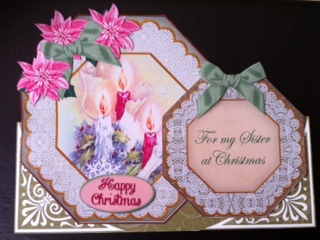 Candle Trio Sister at Christmas Double Octagon C & E Kit by Kerry Sawyers