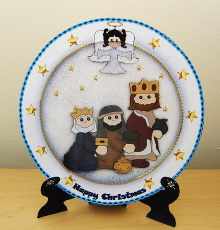 We Three Kings Plate Card and Stand by Kerry Sawyers