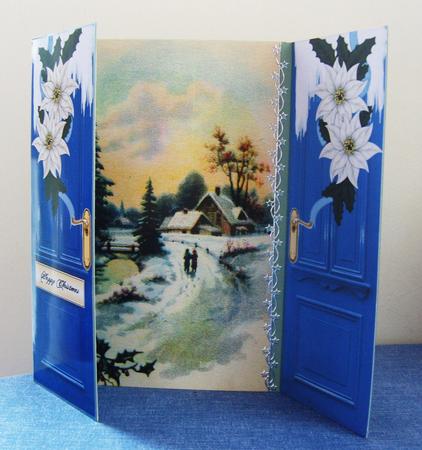 Beautiful Painted Christmas Scene Gatefold by Kerry Sawyers