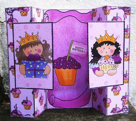 Happy Birthday Princess Double Rectangle Fold Back by Kerry Sawyers