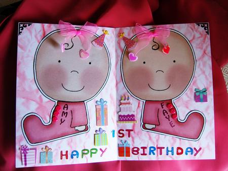 Baby Girl Double Sided Card by Kerry Sawyers