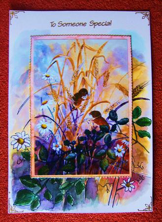 Dormouse and Blackberries Watercolour Topper and Background by Kerry Sawyers