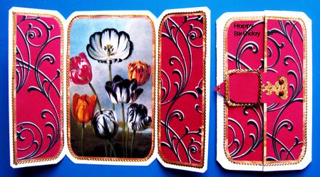 Tulip Square Gatefold Buckle Card by Kerry Sawyers