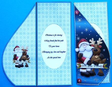 Santa & Friends Teardrop Card by Kerry Sawyers