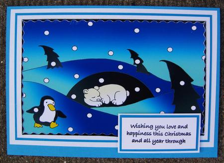 Polar Bear in Blue Scene by Kerry Sawyers