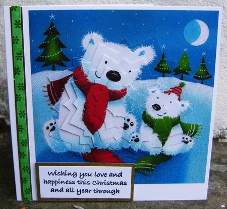 Christmas Polar Bear and Baby, Star Pyramids by Kerry Sawyers