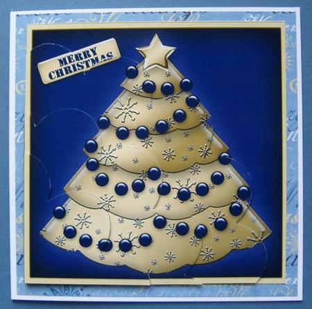 Xmas Tree Shell Edged Corner Side Stacker by Kerry Sawyers