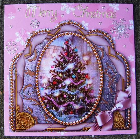 How Tree Looks Ornate Scalloped Card Front and Frame by Kerry Sawyers