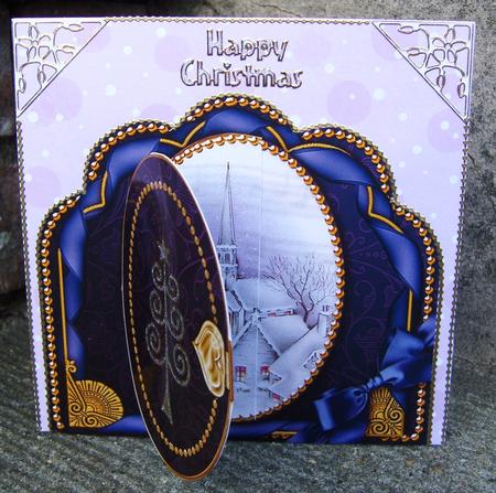 Blue Church Ornate Scalloped Picture and Locket by Kerry Sawyers