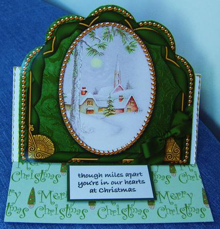 Winter Pub Ornate Scalloped Card Front and Frame by Kerry Sawyers