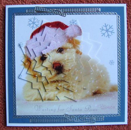 Cute Little Westie with a Santa Hat On, Star Pyramids by Kerry Sawyers