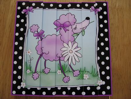 Cute Poodle Quick Card with Side Stacker Topper by Kerry West