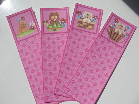 Puppy Dayz Pink Book Marks by Kerry West