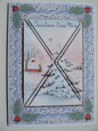 Christmas Once More A5 Card Front Side Step Stacker by Kerry West