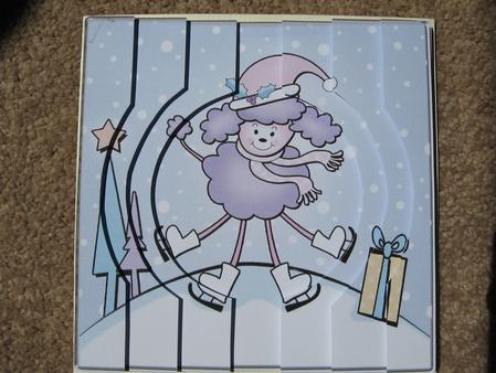 Cute Xmas Poodle Quick Card Circular Side Stacker Topper by Kerry West