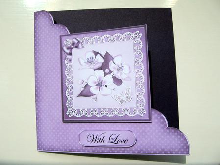 Apple Blossom Cut and Fold Corner Card by Kerry West