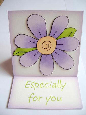 Big N Bold Purple Flower 5 Minute Easel Card by Kerry West